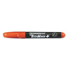 TICONDEROGA PERMANANT MARKER-RED CHISEL TIP