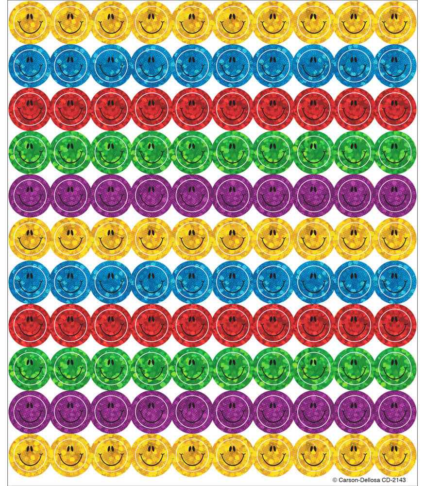 STICKERS : SPARKLE SMILE FACE - 440 PACK