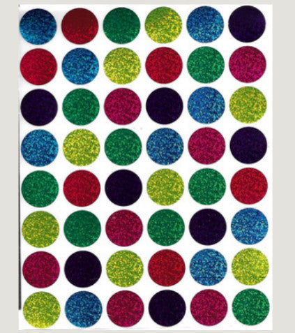 COLOR CODING  STICKER  GLITTER  ASSORTED  3/4" 10 SHEETS