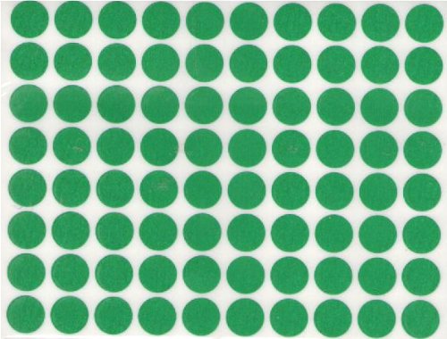 COLOR CODING  STICKER : ROUND GREEN 1/2" - 10 SHEETS