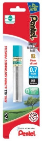 PENTEL LEAD REFILLS: 0.7mm, HB - 12 PACK