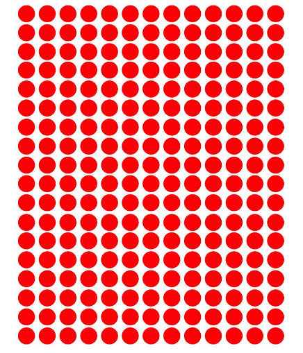 COLOR CODING STICKER : ROUND RED 1/2" 32 SHEETS