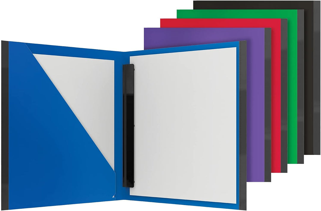 Oxford Plastic Portfolio 5 Pack, Durable Poly Report Cover, Easy Snap Fasteners, Anti-Tear Edges, Letter Size