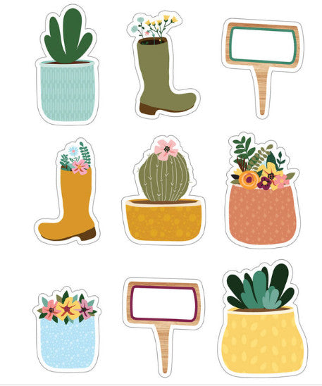 CUT OUTS: GROW TOGETHER BOOTSPOTS AND GARDEN SIGNS 36PC ASSORTED
