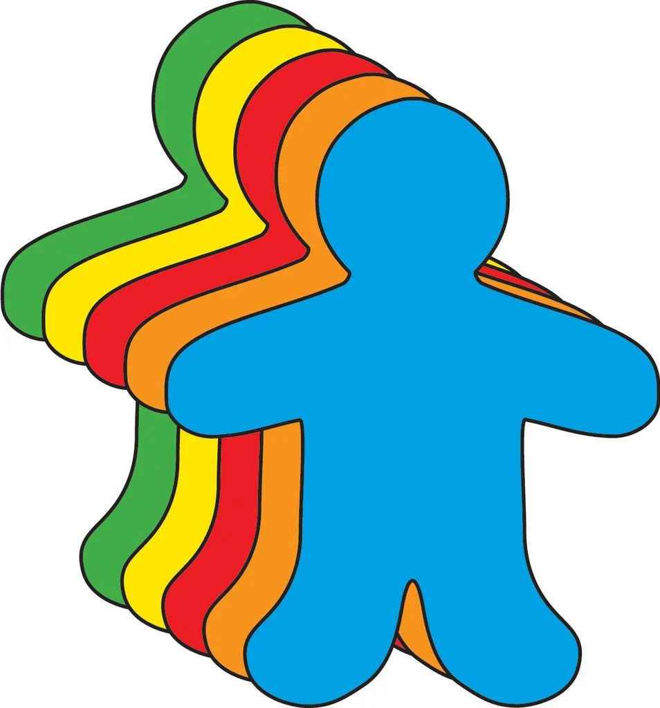 CUT-OUTS: PEOPLE  ASSORTED COLOR 3" 31 PACK
