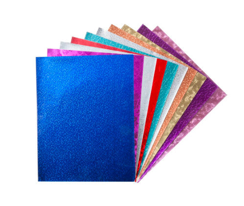 Metallic Embossed Paper : 8.5"x11" ASSORTED COLORS  12 PACK