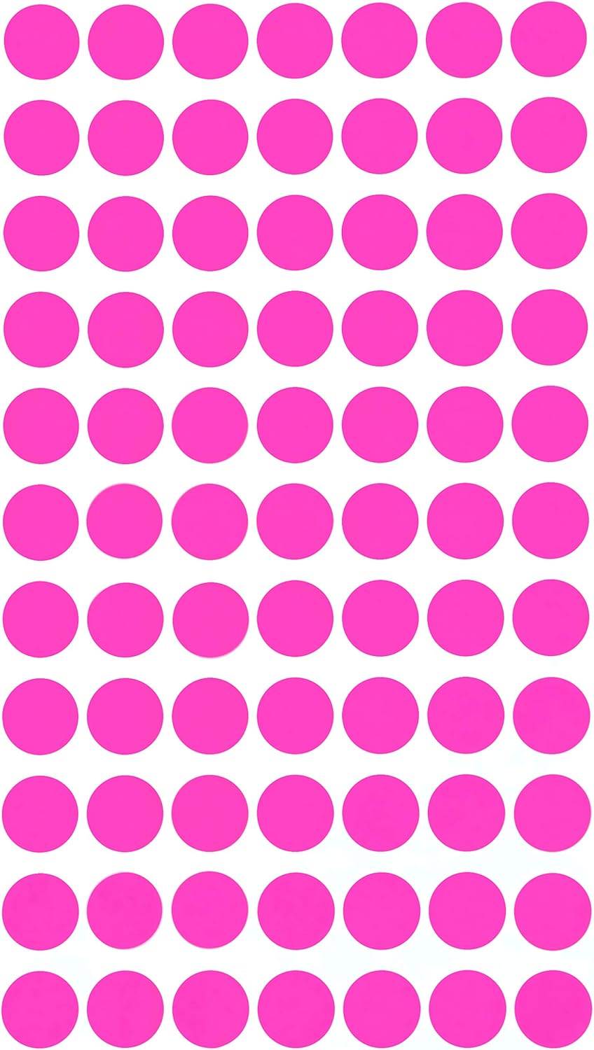 COLOR CODING STICKER : ROUND PINK 1/2" 32 SHEETS