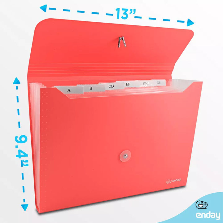 POLY EXPANDING FILE  7-POCKET  LETTER SIZE - RED