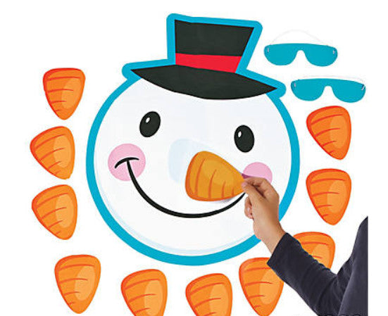 PIN NOSE ON SNOWMAN