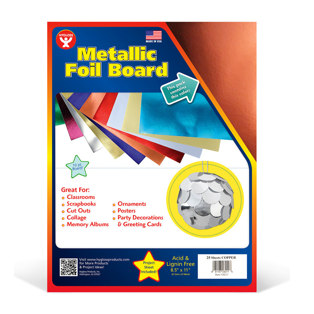 Metallic Foil Board 8.5"x11" 25 Pack