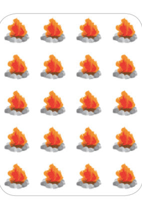 STICKERS: BONFIRE 1” - 6 SHEETS