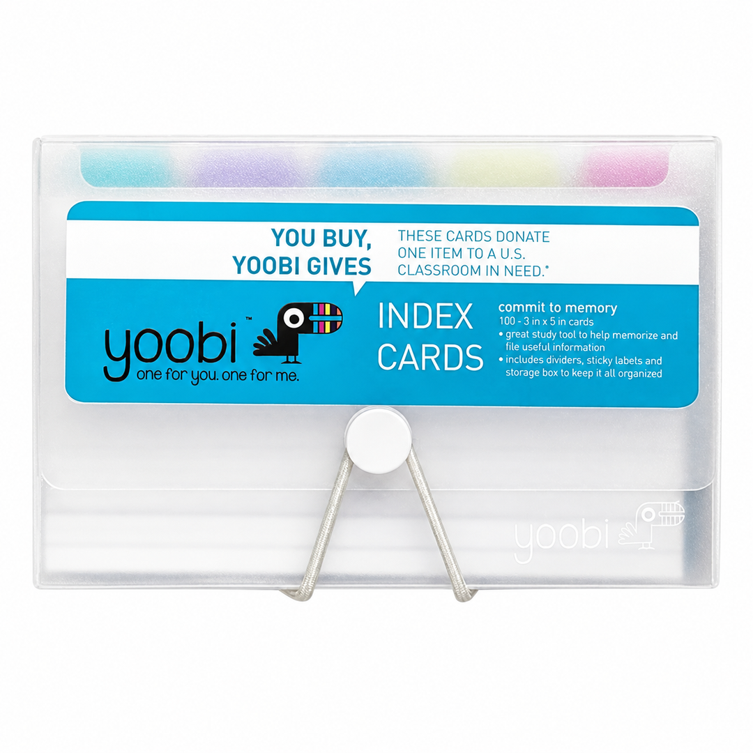 Index card case with 100 cards and dividers