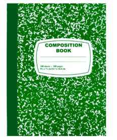 COMPOSITION BOOK - WIDE RULED 100 sheets - Green Cover