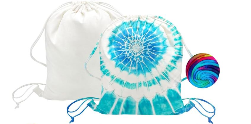 WHITE COTTON DRAWSTRING BAG  14"X16"