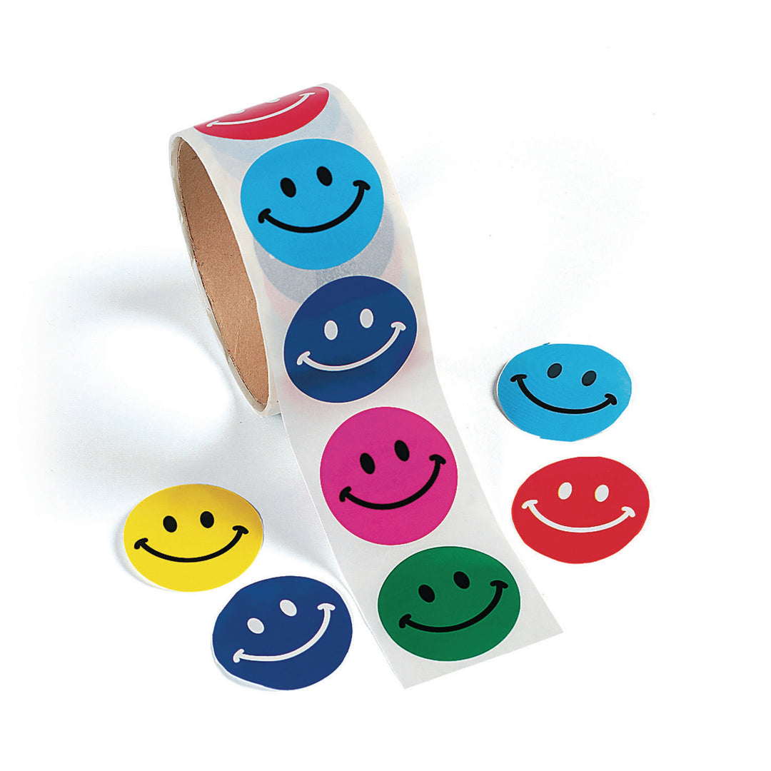 STICKERS ROLL: SMILE FACE 1½" 100 STICKERS