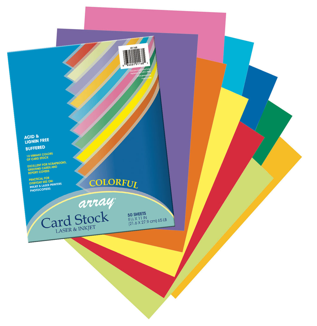 CardStock -  Assorted Colors 65LB 50 sheets