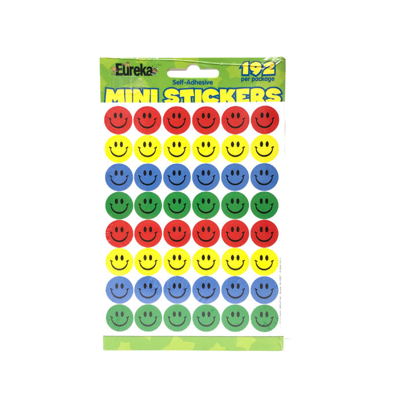 STICKERS: MINI ASSORTED SMILES 5/8" 192 STICKERS
