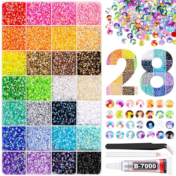 BEDAZZLE RESIN RHINETONE  KIT 24 COLORS 35,000 PIECES