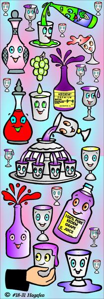 STICKERS: HAGAFEN - WINE - 6 SHEETS