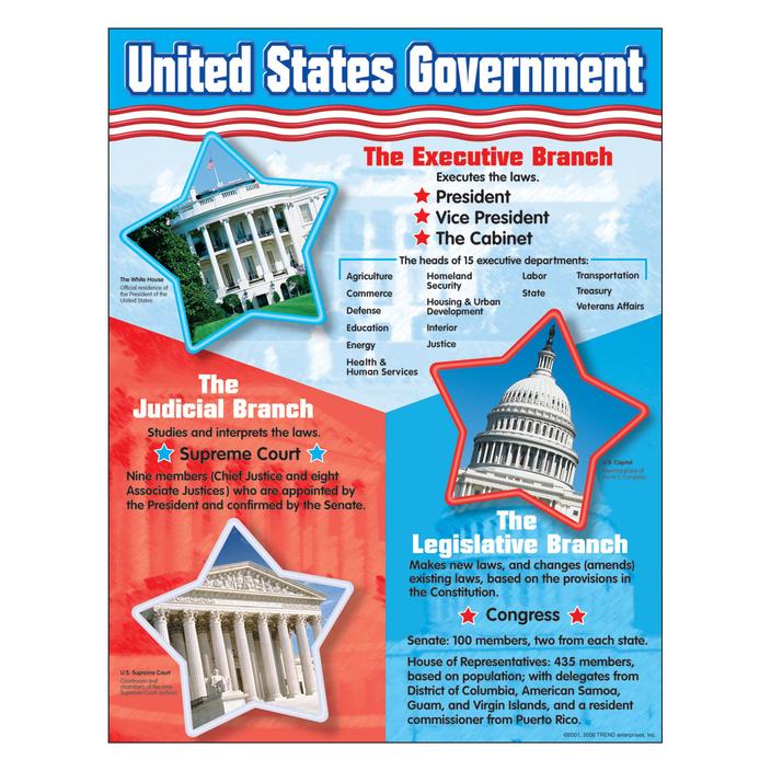 LEARNING CHART - U.S. GOVERNMENT 17"X22"