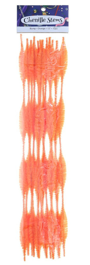 PIPE CLEANERS BUMPS: 12",  ORANGE 12 PACK