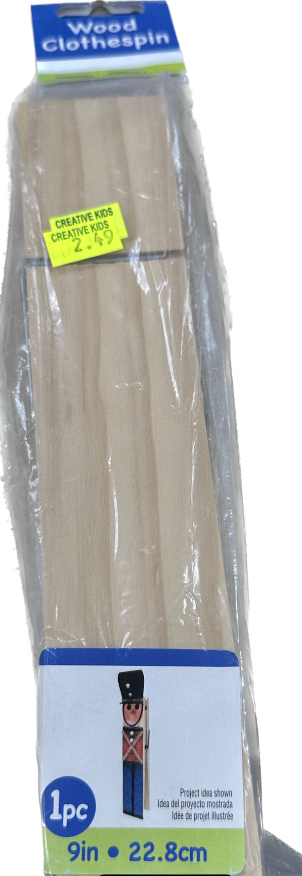 WOOD CLOTHESPIN XTRA LARGE 9"x2"
