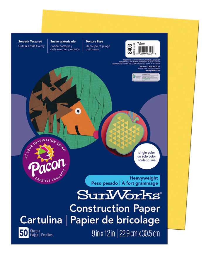 Medium Weight Construction Paper 9"x12" 50 Pack