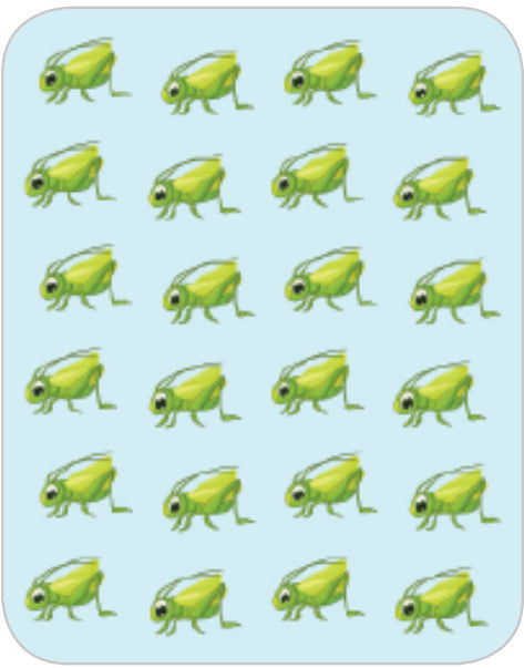 STICKERS: GRASSHOPPER - 24 PER SHEET - 6 SHEETS