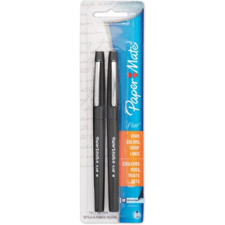 PENS: PAPERMATE BLACK FLAIR 2 PACK