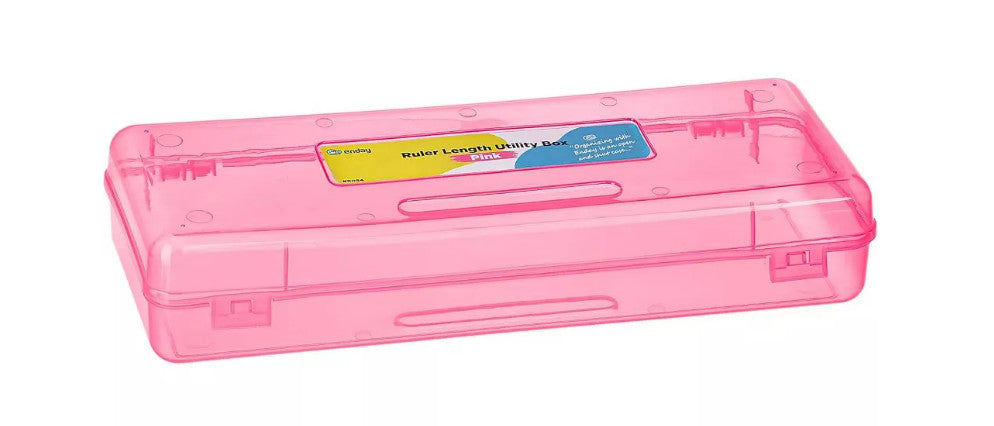 PENCIL CASE: RULER LENGTH  13.25"X 4.75"X2.5" - PINK
