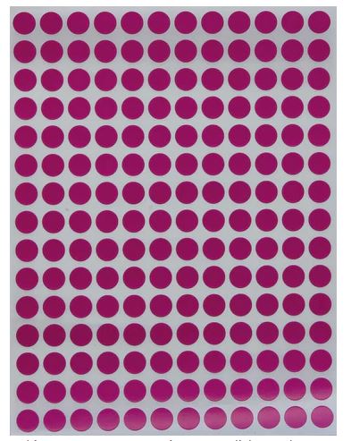COLOR CODING STICKER: 1/4"ROUND  DARK PINK  32 SHEETS