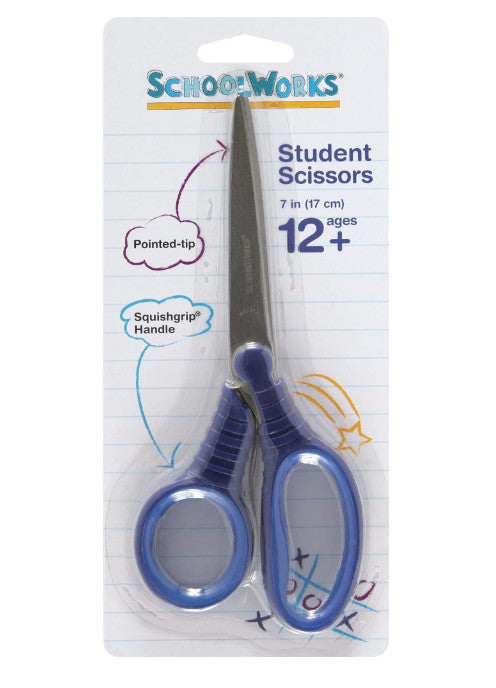 SchoolWorks Softgrip Pointed-Tip 7" Student Scissors