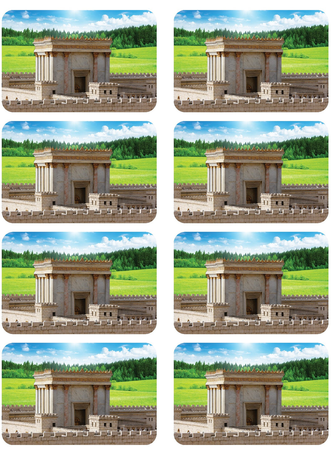 STICKERS: BAIS HAMIKDASH 1.5"X2" - 6 SHEETS