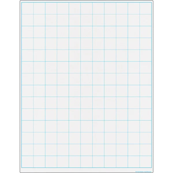 WIPE OFF CHART: GRAPHING GRID 1.5" SQUARES  22"X17"