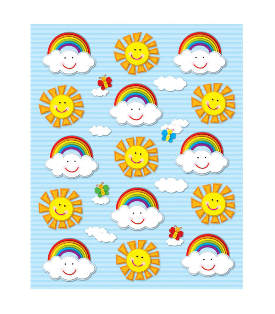 SHAPE STICKER: SUNS AND RAINBOW - 90 STICKERS