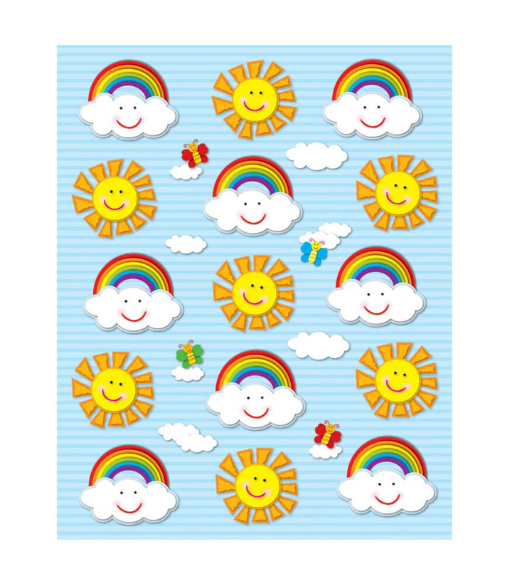 SHAPE STICKER: SUNS AND RAINBOW - 90 STICKERS