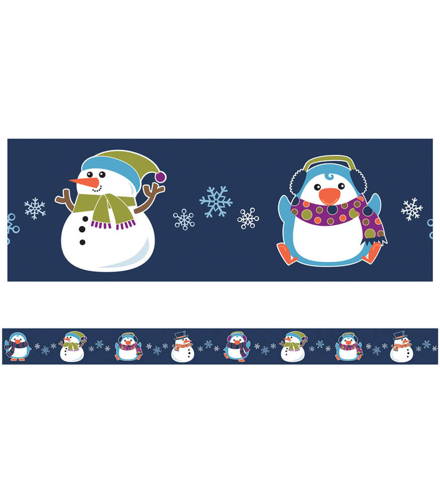 STRAIGHT BORDERS - WINTER FUN - 3"X36&