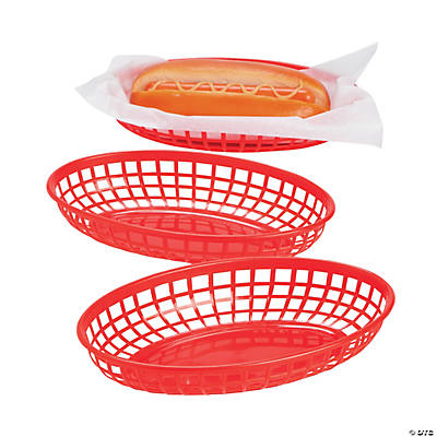 PLASTIC HAMBURGER BASKET 12pcs
