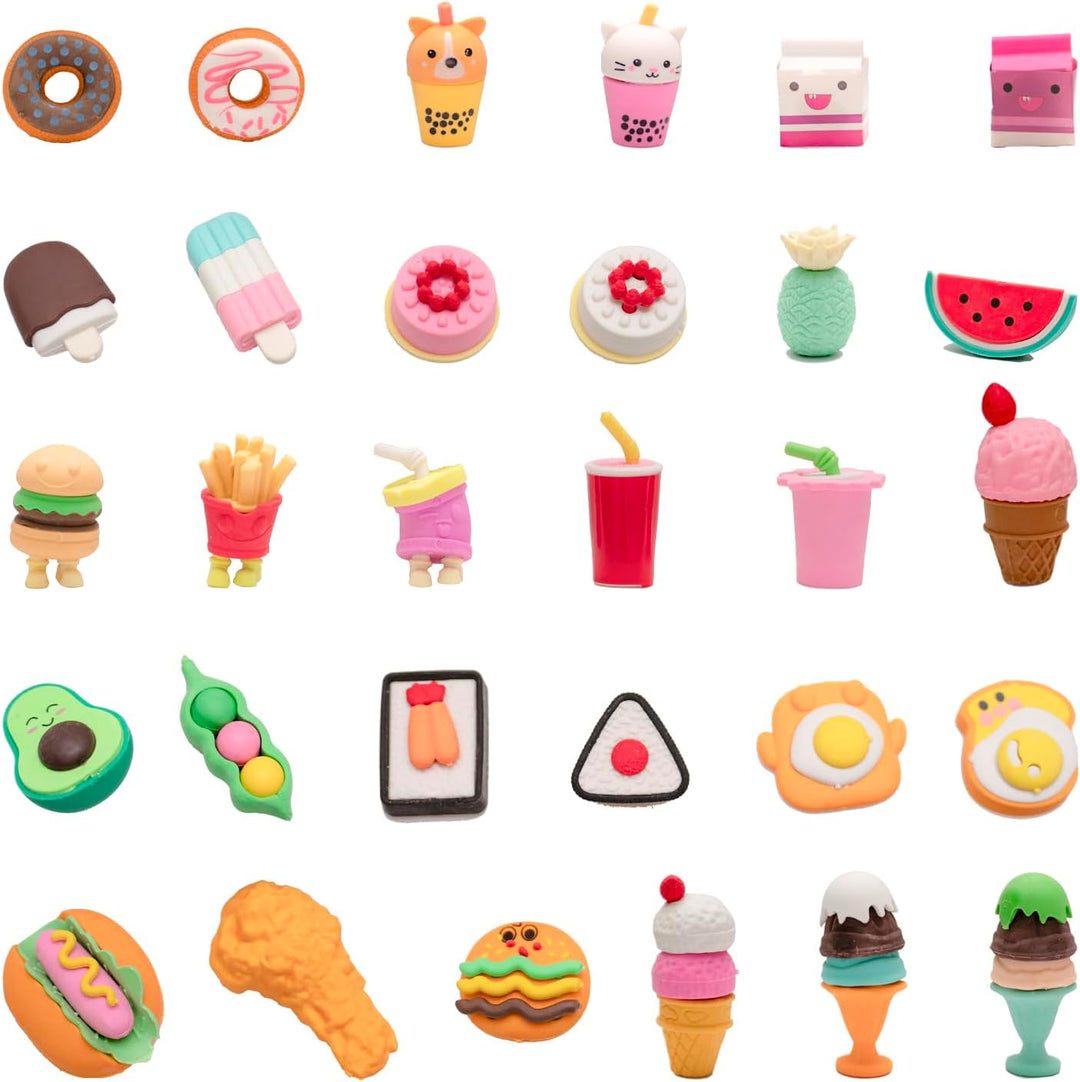 3D FOOD ERASERS 30 PACK