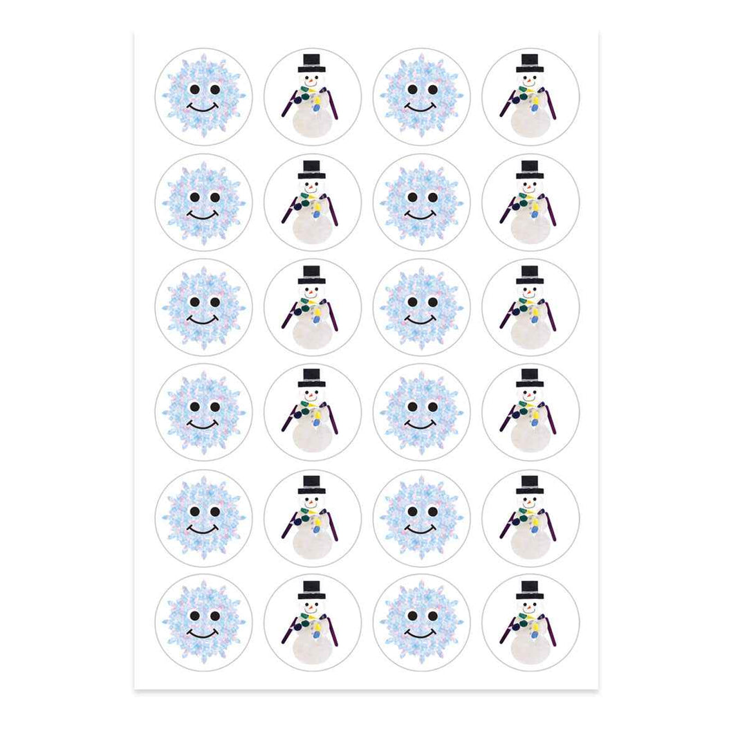 STICKER FORMS: SNOWFLAKE &amp; SNOWMAN 3 SHEETS