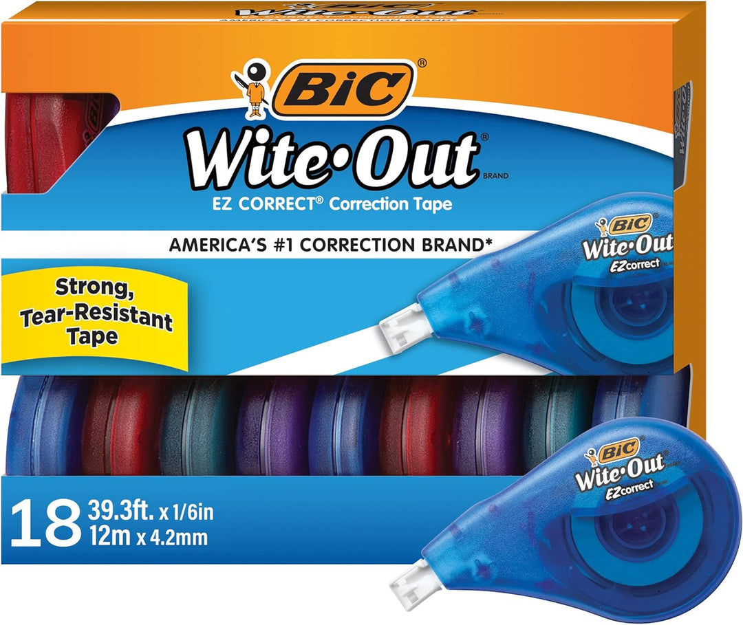 BIC WITE- OUT - CORRECTION TAPE  - 18 PACK
