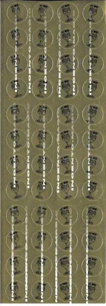 STICKERS - WINE CUP GOLD - ROUND - 44 STICKERS PER SHEET - 25 SHEETS