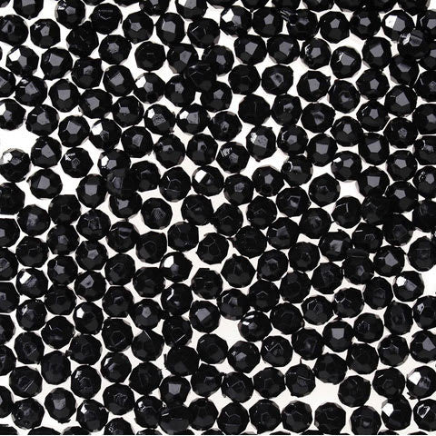 FACETED BEADS:  8MM BLACK 900 PACK