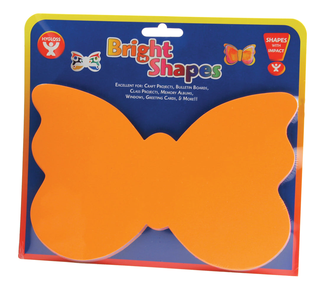 BRIGHT SHAPES: CUT OUT BUTTERFLIES 8" - 40 PACK