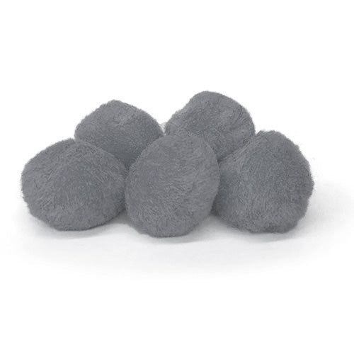 POM POMS: 1" GRAY 100 PACK