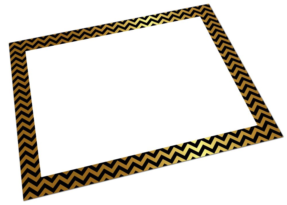 Oak Tag : Gold/Black Chevron Border 22"x28"