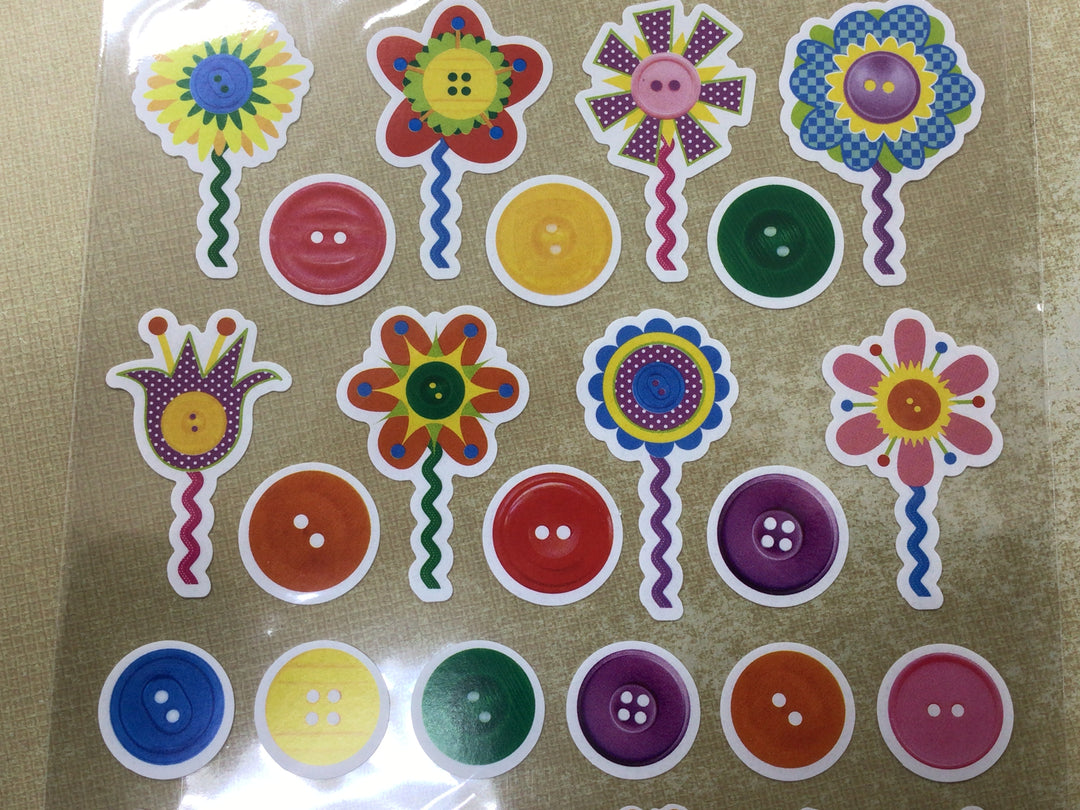 STICKERS: flowers and buttons