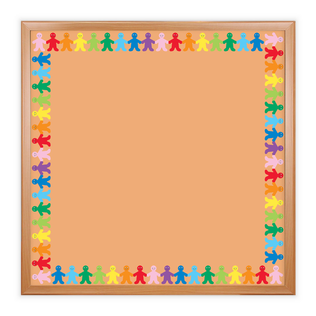 SCALLOPED BORDER  RAINBOW PEOPLE DIE-CUT - 3"x36&