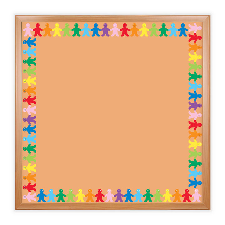 SCALLOPED BORDER  RAINBOW PEOPLE DIE-CUT - 3"x36&
