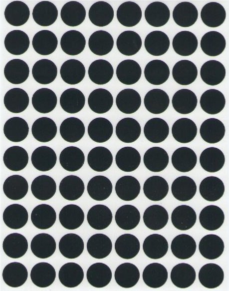 COLOR CODING  STICKER : ROUND BLACK 1/2" 32 SHEETS